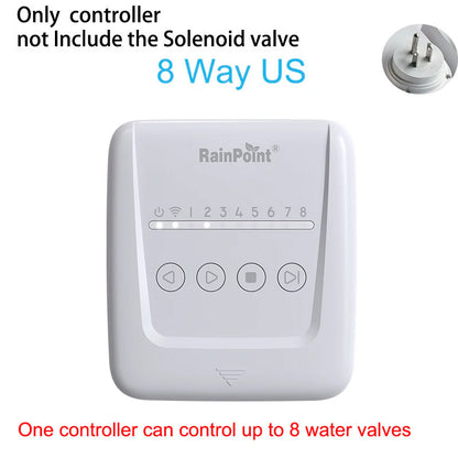 RAINPOINT 8 Zone WIFI Connect Minuterie d'arrosage Contrôleur d'irrigation de jardin Vanne d'eau Minuterie d'irrigation Système d'arrosage intelligent