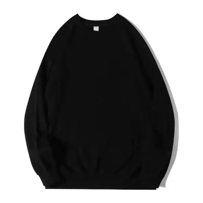 Autumn Sweatshirt Fashion Matcha Green 420g Heavy Round Neck Sweater Men's Solid Color Top Streetwear Women