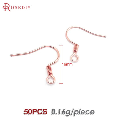 Crochets de boucles d'oreilles en laiton imitation rhodium couleur or 18 carats pour femmes, accessoires de bijoux à faire soi-même, vente en gros