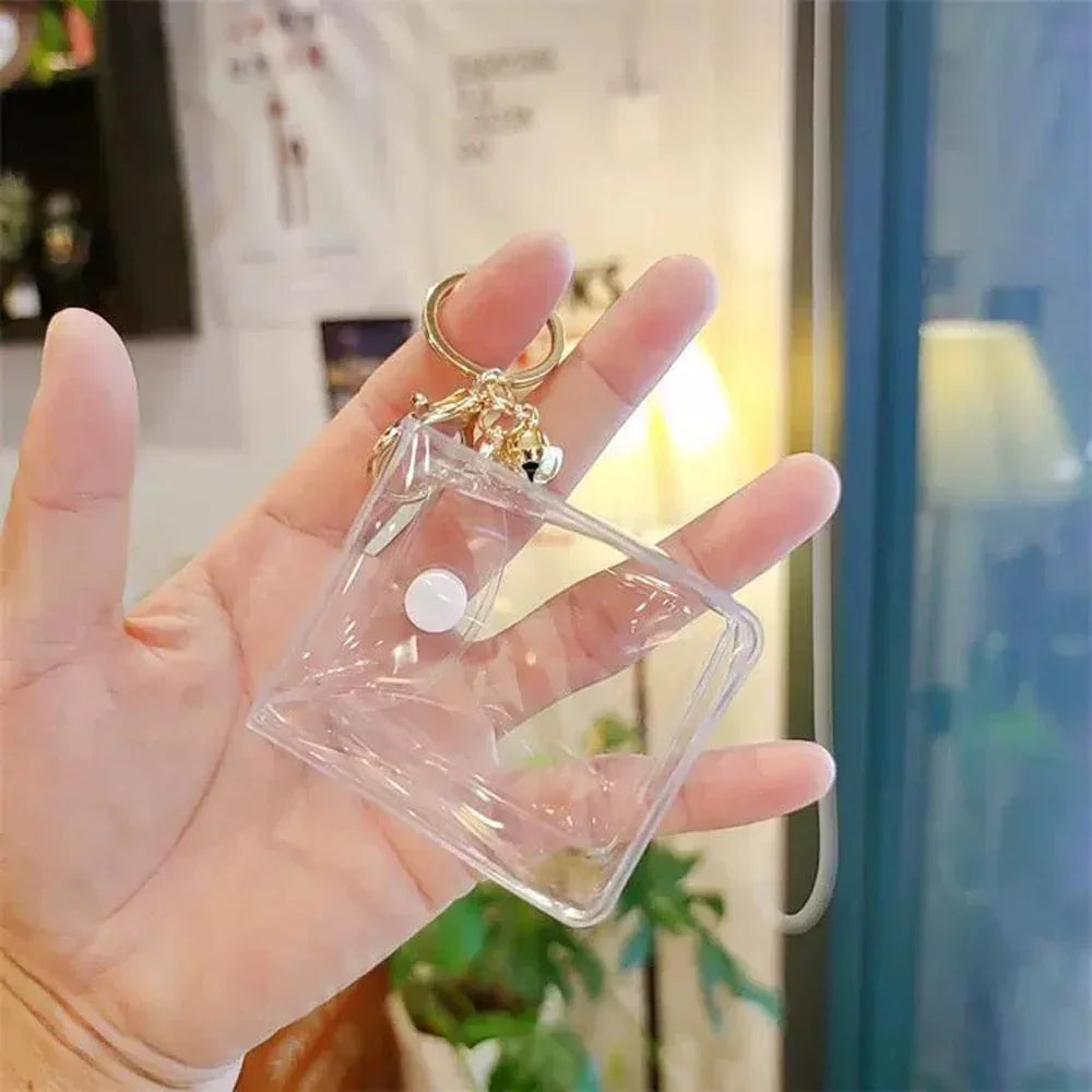Petit porte-monnaie transparent en PVC pour femmes, enfants, filles, clés, rouge à lèvres, écouteurs, pièces de monnaie, pochette portefeuille
