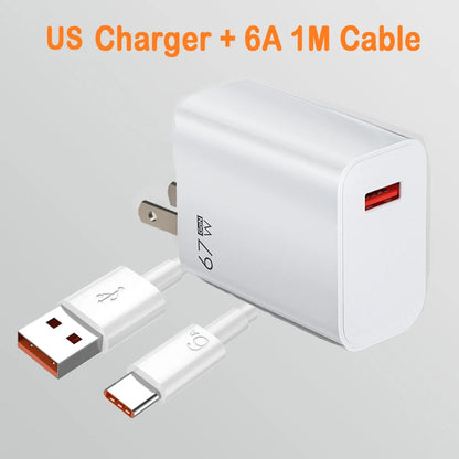 67W GaN USB Fast Charging Quick Charger QC3.0 USB Type C Cable for Xiaomi 14 13 12 Redmi Note Turbo Mobile Phone Charger Adapter