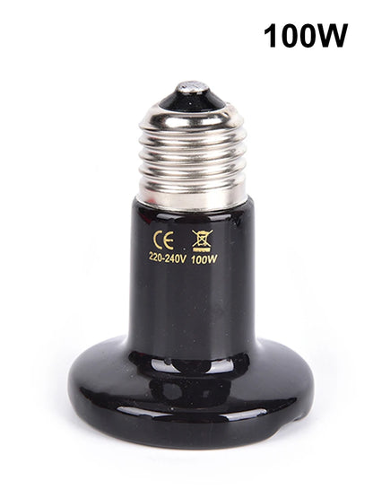 Reptile Heat Lamp Black Infrared Ceramic Emitter Heat Light Bulb Pet Brooder 220-240V Touch Lamp For Chameleon Cage Snake Tank