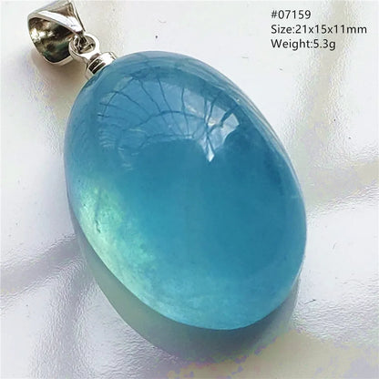 Natural Blue Aquamarine Pendant Clear Water Drop Women Men Brazil Aquamarine Crystal Necklace Jewelry AAAAA