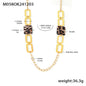 Stainless Steel Long Necklace For Women 18k Gold Plated Women's Sweater Chain Necklaces Woman Leopard Print Jewelry Accessories