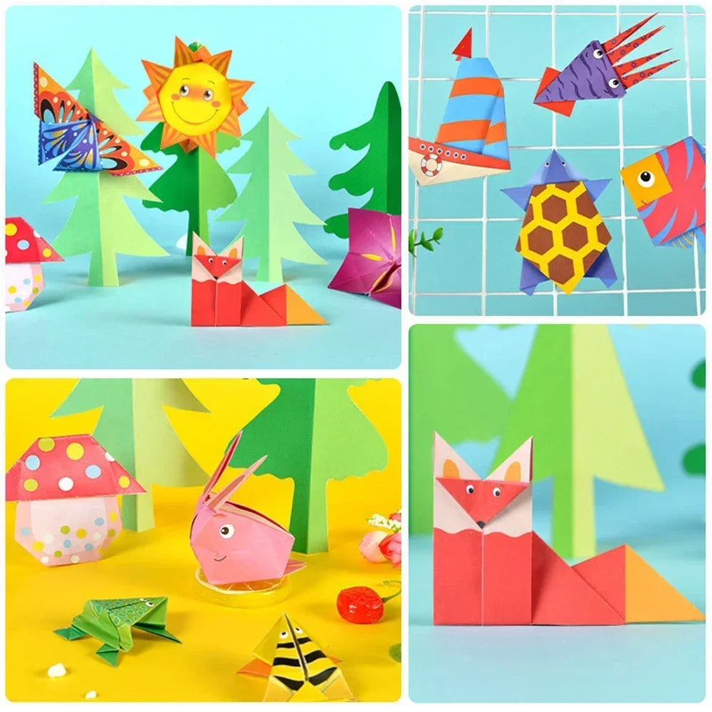 108 Pages Montessori Toys Cartoon Animal Origami Paper Kid DIY Craft Toy Handcraft Parper Art Educational Toy for Children Gift