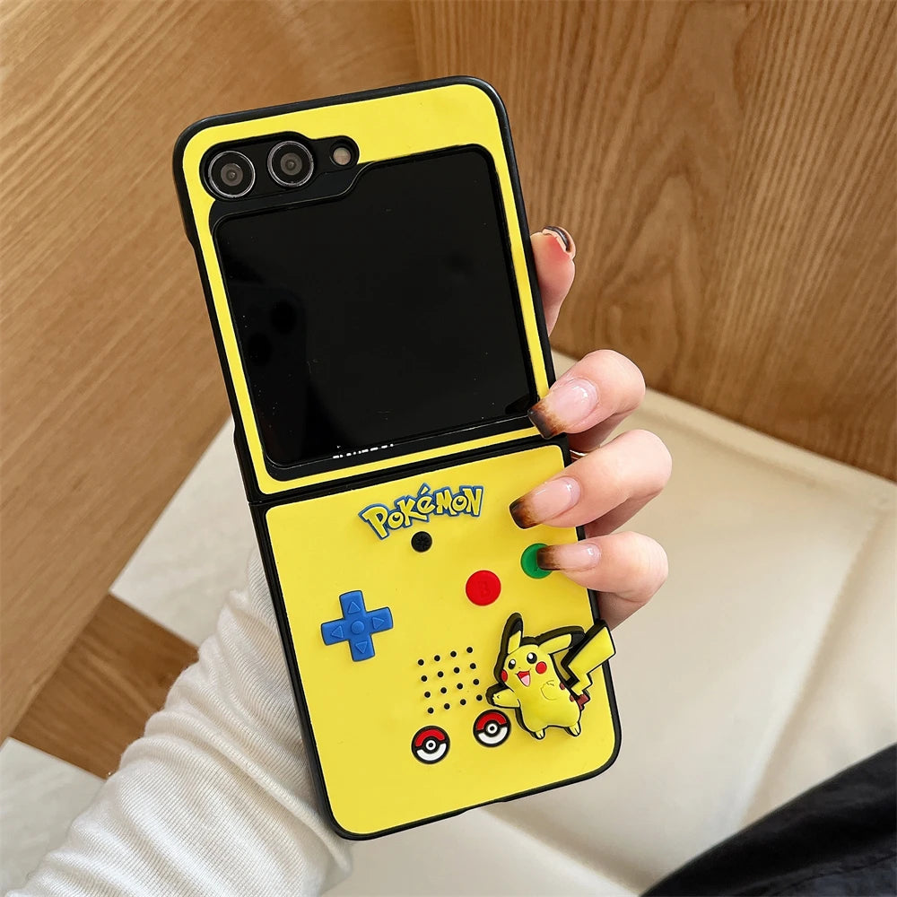 Japan Anime P-Pokemon Phone Case For Samsung Galaxy Z Flip 6 zflip7 Z Fold 3 4 5 7 zfold4 zflip6 Squirtle Charmander Cover