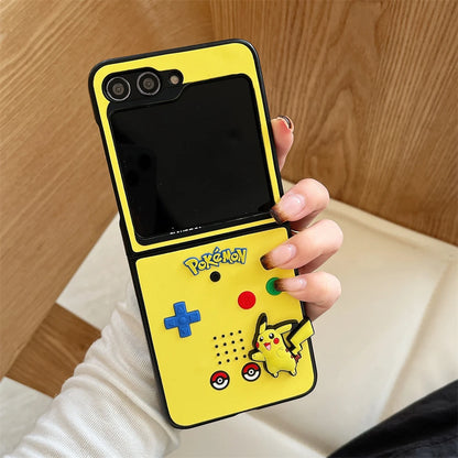 Japan Anime P-Pokemon Phone Case For Samsung Galaxy Z Flip 6 zflip7 Z Fold 3 4 5 7 zfold4 zflip6 Squirtle Charmander Cover