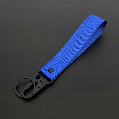 Custom Logo Ribbon Keychain Men Women Motorcycle Car Keychain Ring Pendant Personalize Outdoor Eagle Beak Webbing Nylon Keyring