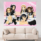 VIKAMA Anime Tapestry Sweet Fun Mvp Sisters & Cat Ears Maid & Electro Girls Ins Style Living Room Kawaii Decoration Game Room