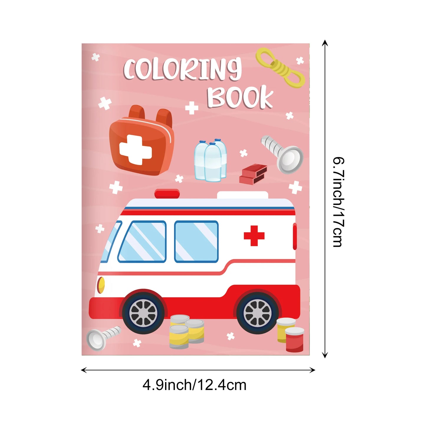 16pcs Vehicle Theme Coloring Books Graffiti Aircraft Fire Truck Pattern DIY Drawing Painting Books For Kids Gifts Party Supplies