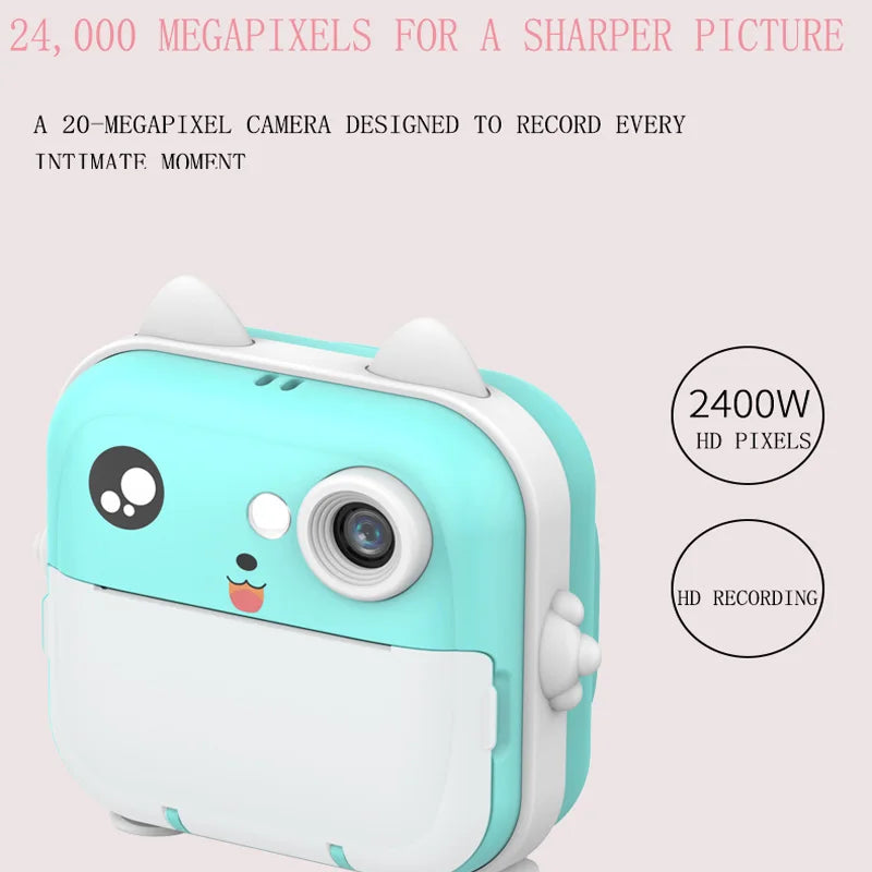 Children Kids Camera Instant Print Mini Digital Video Camera 1080P HD Screen Outdoor Kids Toy Print Thermal Paper Boy Girl Gift