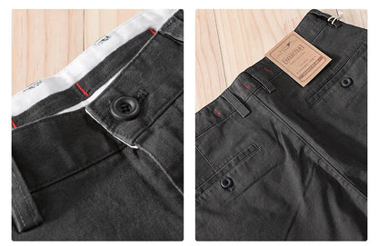2025 Summer New Casual Cargo Cotton Shorts for Men Clothing Straight Big Pockets Solid Color Summer Pants FY7701