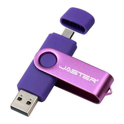 JASTER Rotated Micro usb interface OTG Flash drive pendrive 32GB 16GB 64GB USB Flash Drive for android phone tablet PC notebook
