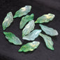 Lot de 10 pétales longs en forme de feuille, 34 x 12 mm, perles en verre de cristal faites à la main, pour la fabrication de bijoux, loisirs créatifs