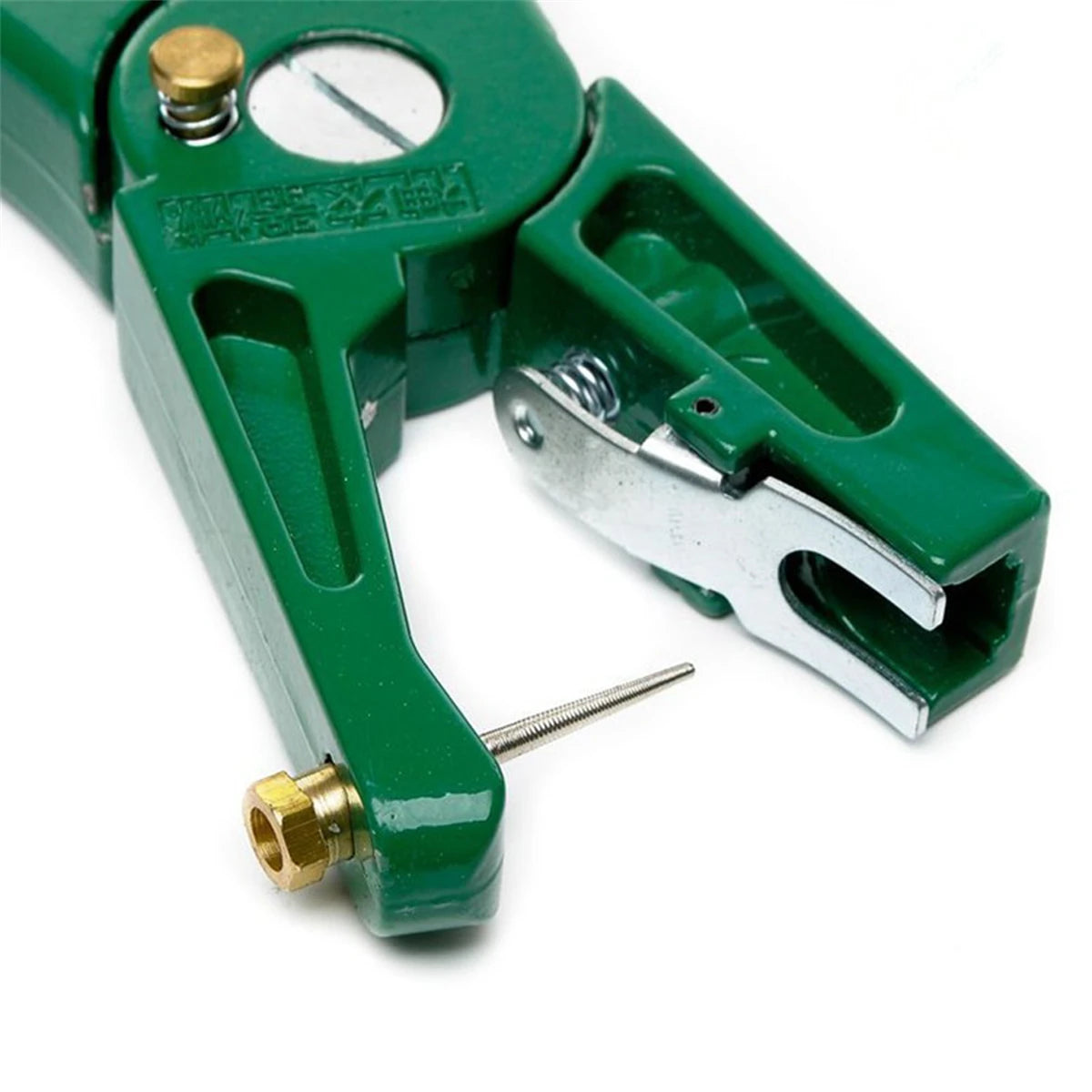 Sheep Cattle Aluminum Alloy Ear Tag Pliers Automatic Locking Buckle Ear Label Pliers 2 Needles Livestock Equipment Green/Purple