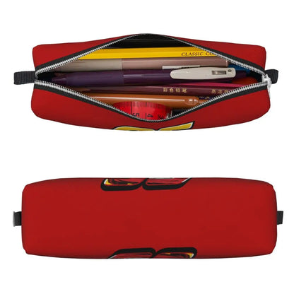 Trousses à crayons courtes personnalisées à gros visage, voitures neuves, Lightning McQueen, trousses à crayons, stylos, sacs pour enfants, fournitures scolaires, papeterie à fermeture éclair