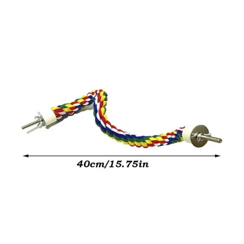 Parrot Rope Hanging Braided Budgie Chew Rope Bird Cage Cockatiel Toy Pet Stand Training Accessories Swing Supplies Parrot Swings