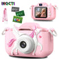 INOCTI Kids Digital Camera, Toddler Video Camera, 1080P HD Dual Lens, For 3-12 Year Old Girls Christmas Birthday Gifts Toys