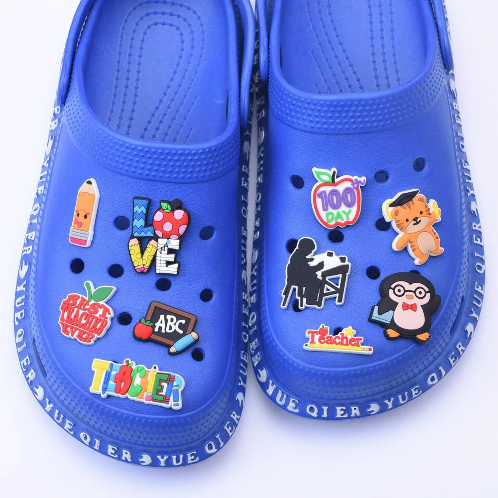1pcs/lot Cute Cartoon Animals School Teacher Shoe Charms Shoe Decorations Accessories For  Kids Gifts