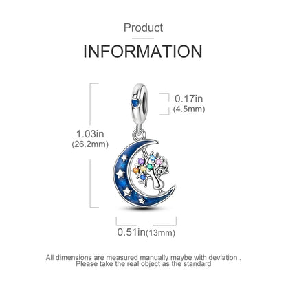 New 925 Sterling Silver Luminous Elf Blue Purple Butterfly Moon Life Tree Charms Beads Fit Pandach Original Bracelet DIY Jewelry
