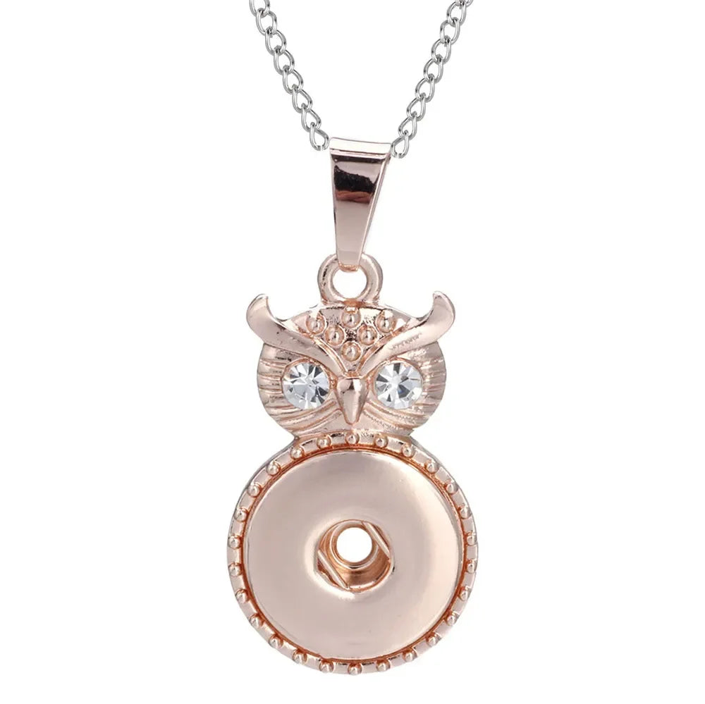 Three Color Snap Necklace Jewelry Simple Snap Pendant Necklace Fit 18mm Snaps Button Jewelry for Women Accessories ZG511