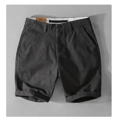 2025 Summer New Casual Cargo Cotton Shorts for Men Clothing Straight Big Pockets Solid Color Summer Pants FY7701