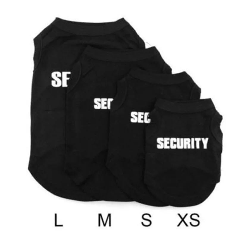 UBBT Security Dog Vest Dog Clothes XS-L Black Pet Puppy T Shirts For Small Dogs Chihuahua Yorkie Pug Cat Vest Costume
