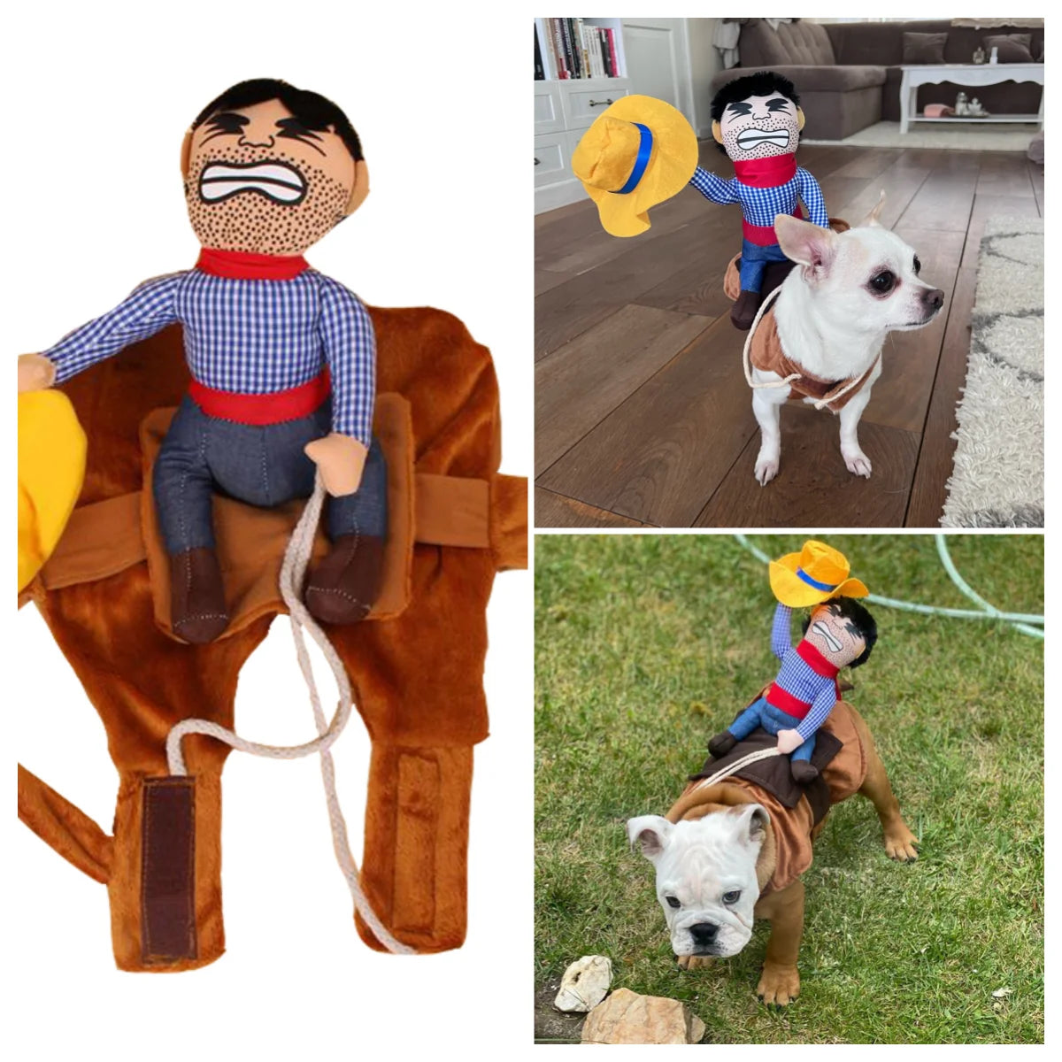 Vêtements amusants pour chiens de petite, moyenne et grande taille, style cowboy, pour Halloween, pour animaux de compagnie, mignons, pour fête, veste pour chiot, cosplay, tenues de carlin