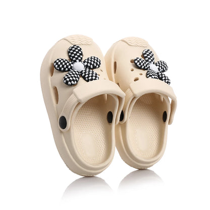 Chaussons de jardin pour enfants, jolies sandales à fleurs, sandales d'été pour garçons et filles, légères, tendance, antidérapantes, pour la plage