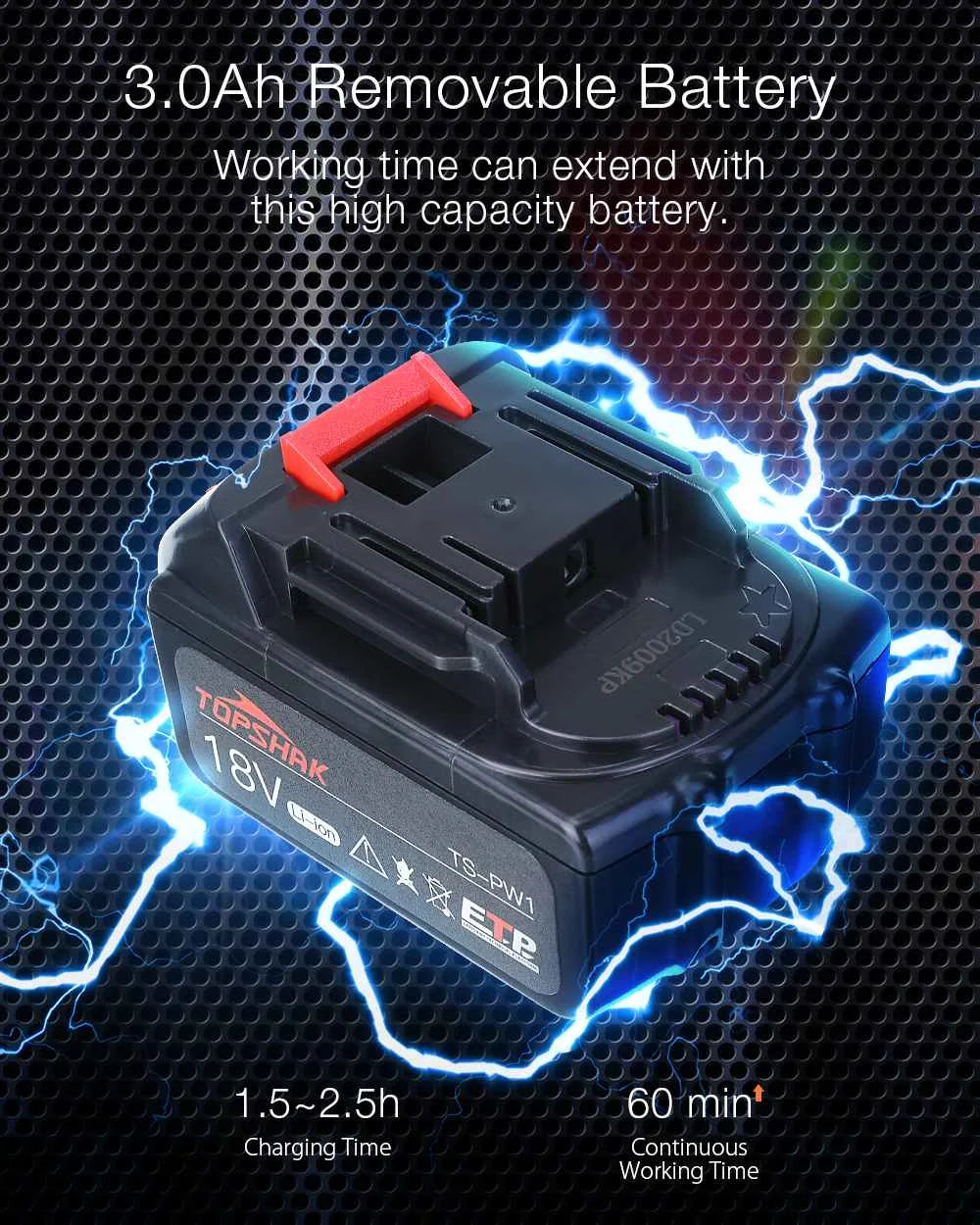 380N.M 1/2 inch Brushless Electric Impact Wrench Cordless Electric Wrench Rechargeable for 18V Battery Screwdriver Power Tools