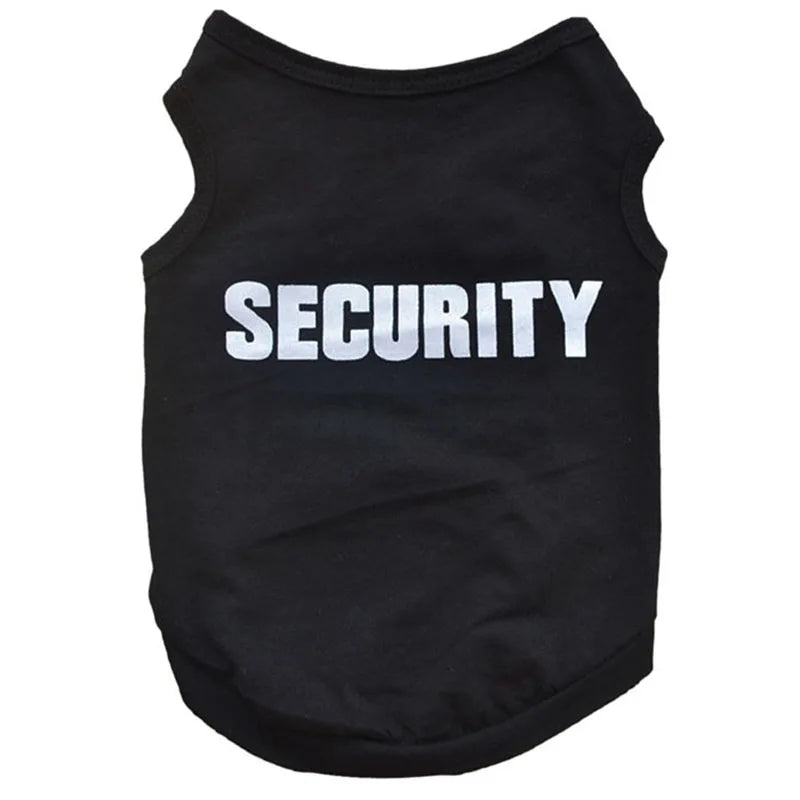 UBBT Security Dog Vest Dog Clothes XS-L Black Pet Puppy T Shirts For Small Dogs Chihuahua Yorkie Pug Cat Vest Costume