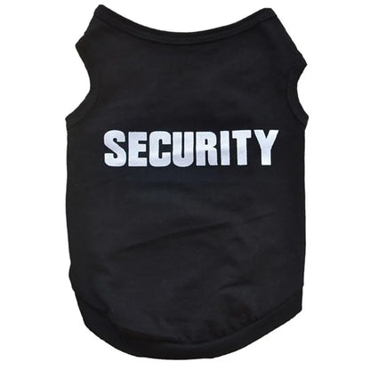 UBBT Security Dog Vest Dog Clothes XS-L Black Pet Puppy T Shirts For Small Dogs Chihuahua Yorkie Pug Cat Vest Costume