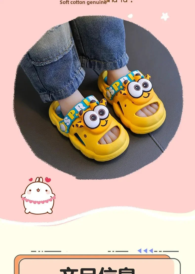 Sandales d'été mignonnes pour enfants, pantoufles confortables antidérapantes pour intérieur et extérieur, pour la plage et la maison, chaussures à enfiler pour garçons et filles