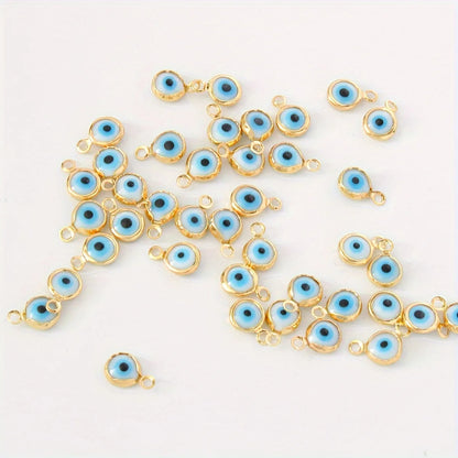 Lot de 40 pendentifs œil en verre transparent pour fabrication de bracelets, chaînes de pied, de taille et de colliers