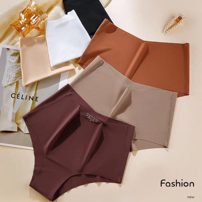 High Quality Ice Silk Cotton Crotch Panties High Waist V-Shape Comfortable Breathable Triangle Panty
