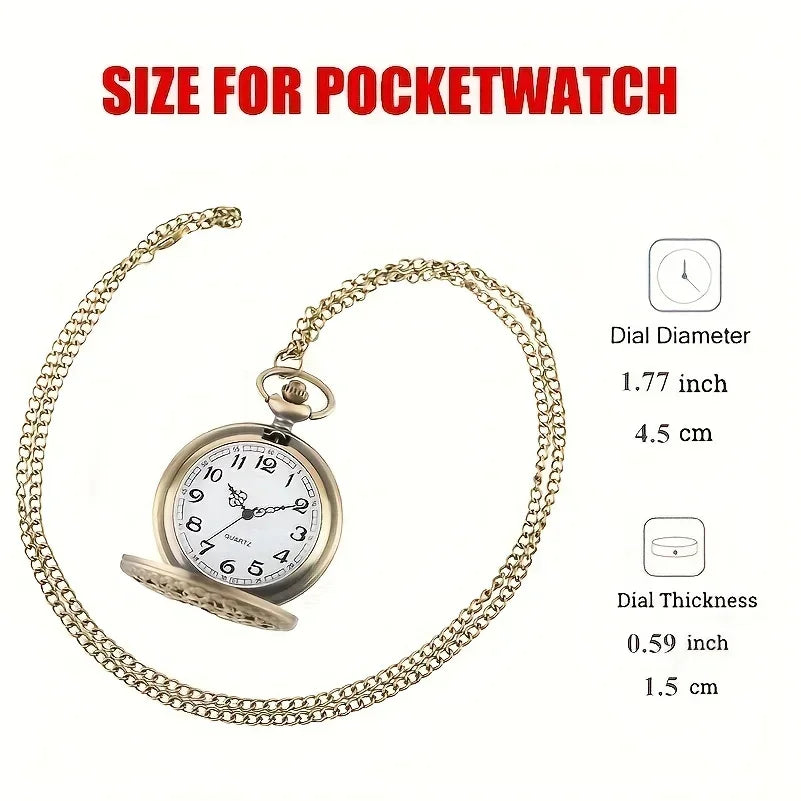 1pc Bronze Hollow Spider Web Necklace Quartz Pocket Watch, Gift For Boys