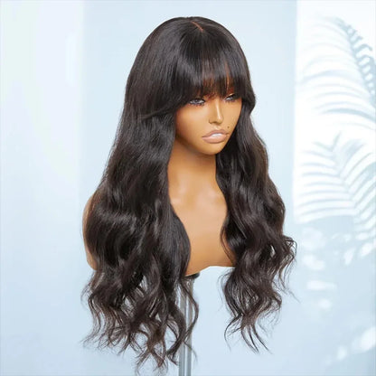 Perruques Rebecca 3x1 Body Wave 100 % cheveux humains avec frange rideau pour femmes, cheveux brésiliens Remy, sans colle, colorées, QVR