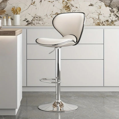 Adjustable Artistic Bar Stool with High Back - Sleek, Ergonomic Seating for Home Bars and Kitchen Islands