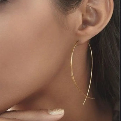2024 New Fish Shaped Stud Earrings Simplicity Handmade Copper Wire Earring for Women Brincos De Gota Feminino Geometric Gift