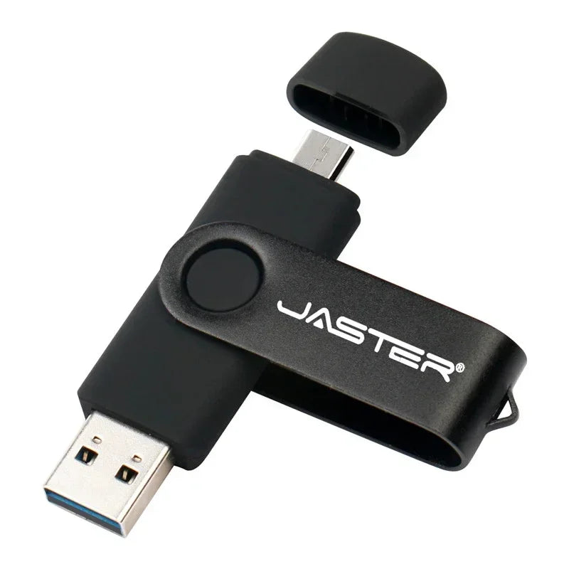 JASTER Rotated Micro usb interface OTG Flash drive pendrive 32GB 16GB 64GB USB Flash Drive for android phone tablet PC notebook
