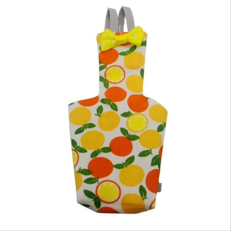Parrot Diaper with Bowtie Cute Colorful Fruit Floral Cockatiel Pigeons Small Medium Large Pet Birds Flight Suit Clothes Washable