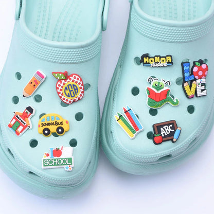 1pcs/lot Cute Cartoon Animals School Teacher Shoe Charms Shoe Decorations Accessories For  Kids Gifts