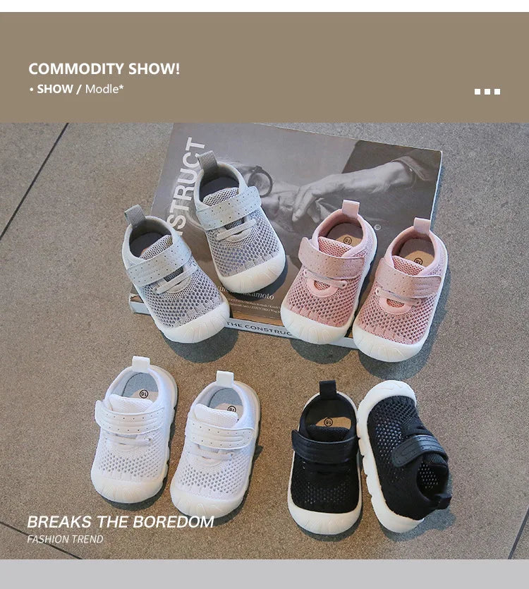 Summer Toddler Baby Shoes Boys Girls First Walkers Mesh Shoes Breathable Non-slip Soft Bottom Infant Baby Boy Girl Kids Shoes