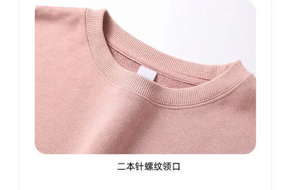 Autumn Sweatshirt Fashion Matcha Green 420g Heavy Round Neck Sweater Men's Solid Color Top Streetwear Women