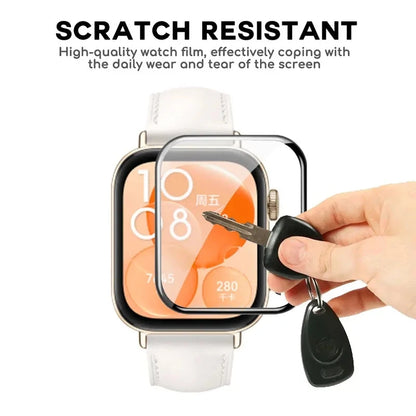 1-3Pcs 9D Curved Film For Huawei Watch fit3 SmartWatch Screen Protector Not Glass Huawey Watch Fit 3 Watchfit3 Full Cover Films