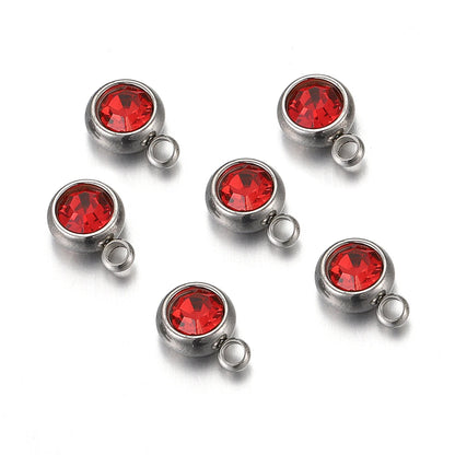 Lot de 20 breloques en acier inoxydable avec strass transparents et cristaux transparents pour la fabrication de bijoux, colliers, bracelets et autres accessoires.