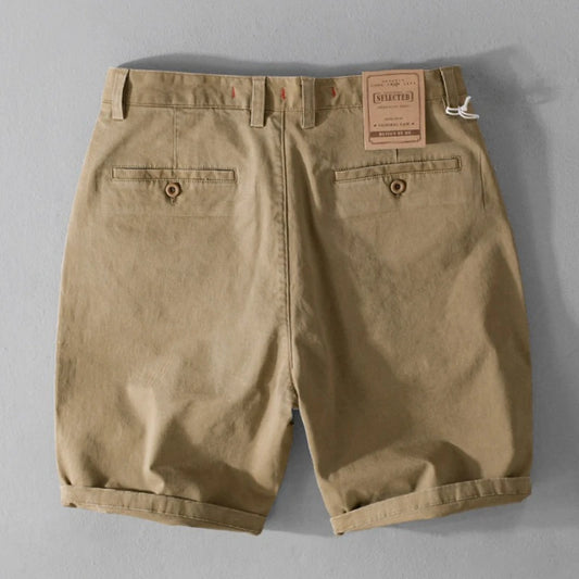 2025 Summer New Casual Cargo Cotton Shorts for Men Clothing Straight Big Pockets Solid Color Summer Pants FY7701