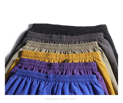 Summer Fashion Men's Fast Dry Cotton Shorts Teens Japan Style Solid Color Simple Casual Loose Ourt Door Sport Half Length Pants
