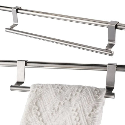 Towel Rack Over Door Towel Bar Hanging Holder Stainless Steel Bathroom Kitchen Cabinet Towel Rag Rack