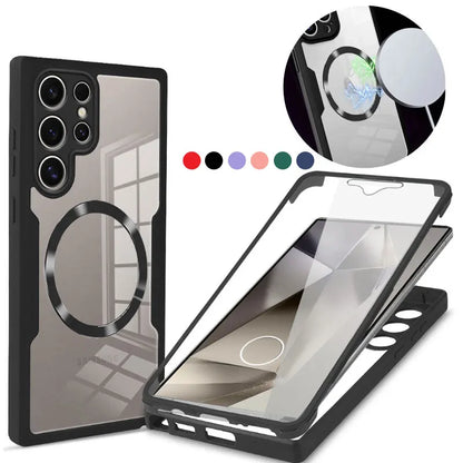 360 Full Cover Screen Protection Film Case for Samsung Galaxy S24 Ultra S23 Plus S22 Magsafe Magnetic Clear Hard Back Cover